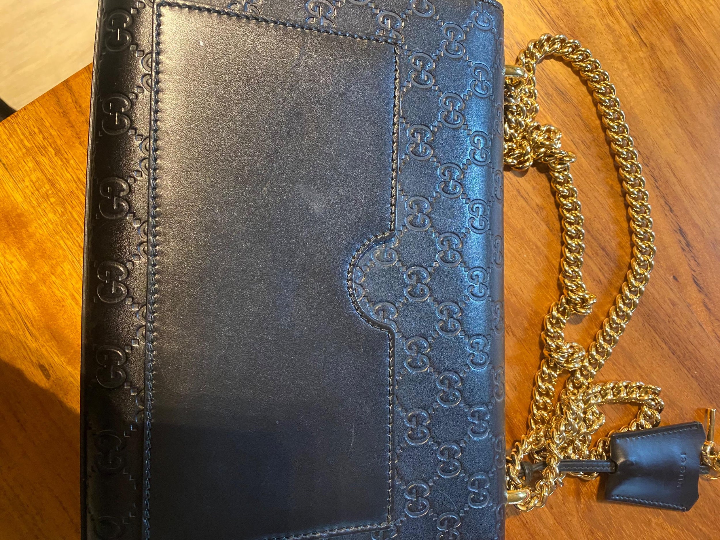 Black Guccissima Medium Padlock Shoulder Bag