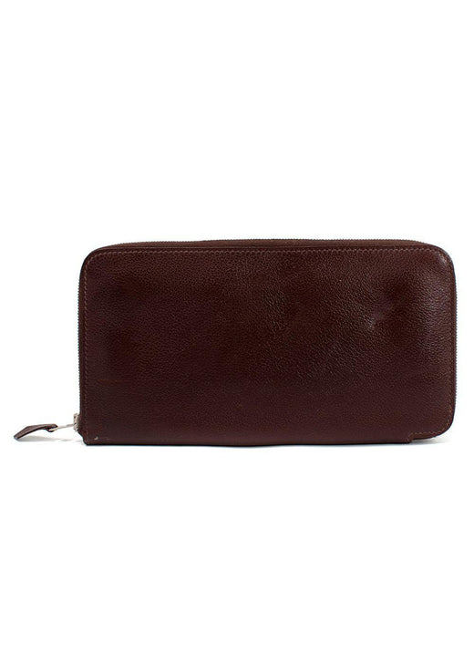 Hermes Chocolate Brown Leather Azap Long Wallet