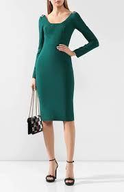 Dolce & Gabbana Green Jewel Embellished Midi Dress