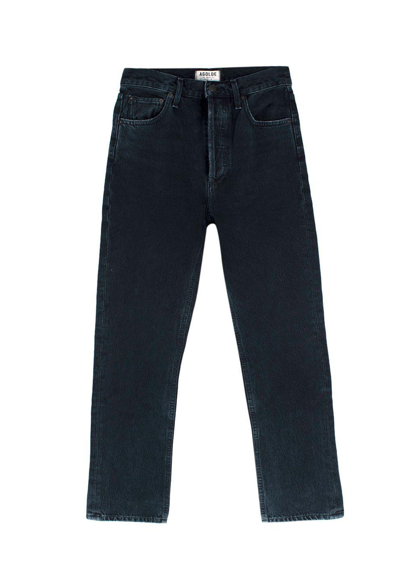 Agolde Black Straight Leg Denim Jeans