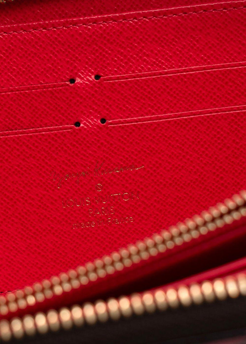 Louis Vuitton Red Monogram Kusama Pumpkin Dots Zippy Wallet