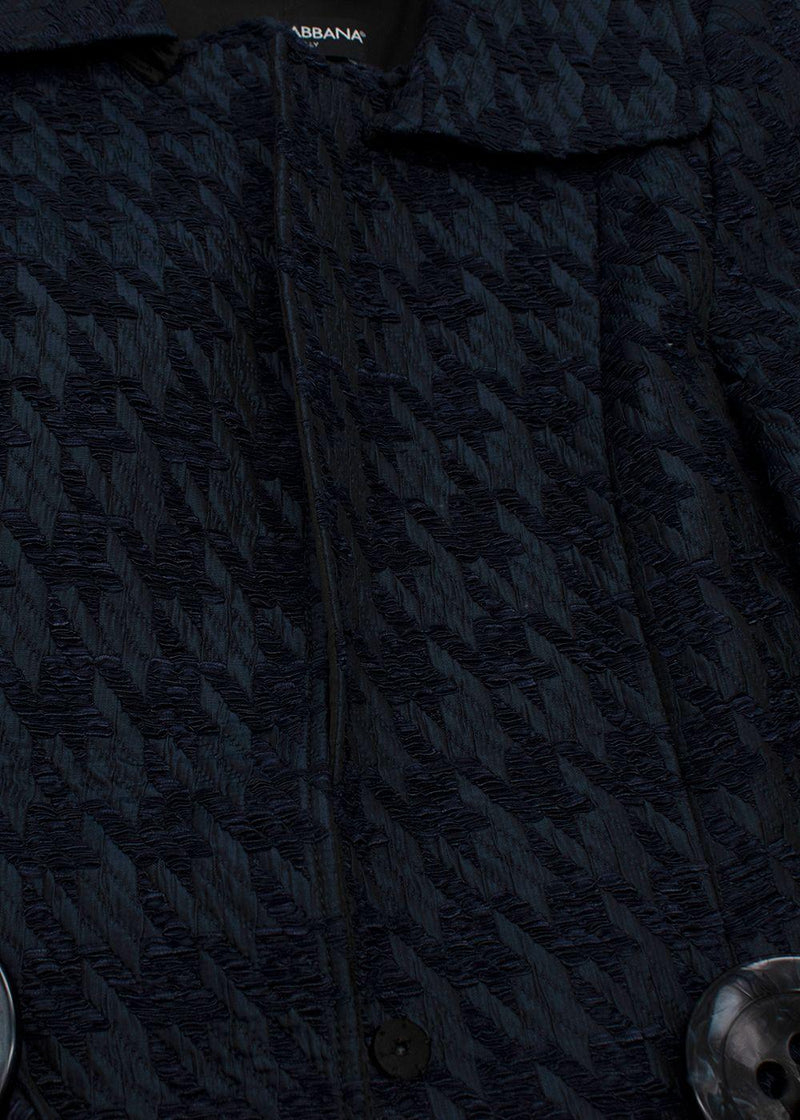 Dolce & Gabbana Houndstooth Silk Coat