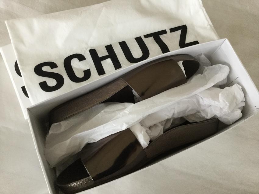Schutz Camilis mirrored-leather slides