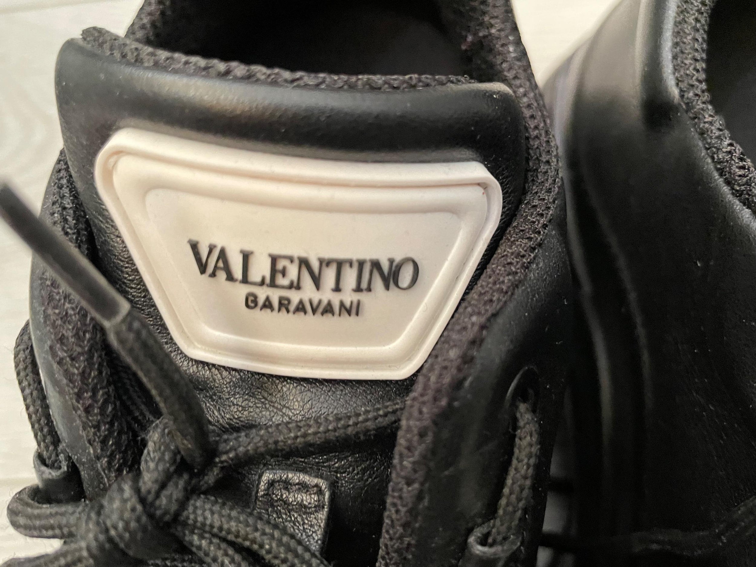 Valentino Black Leather Platform Trainers