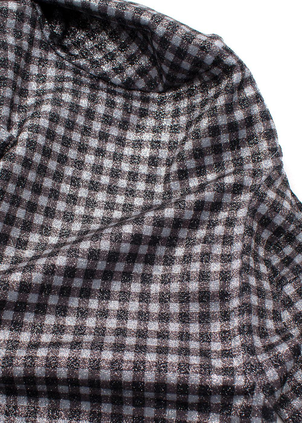 Ganni Metallic Gingham Cardigan