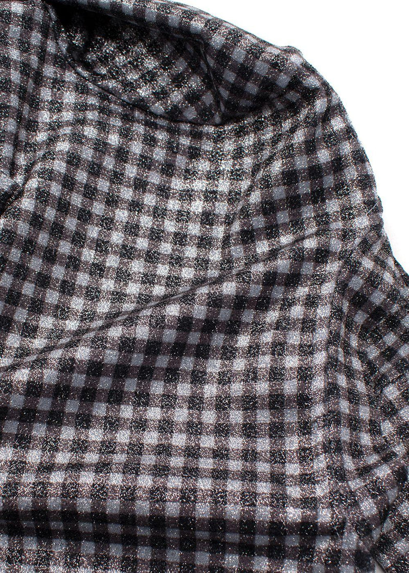 Ganni Metallic Gingham Cardigan