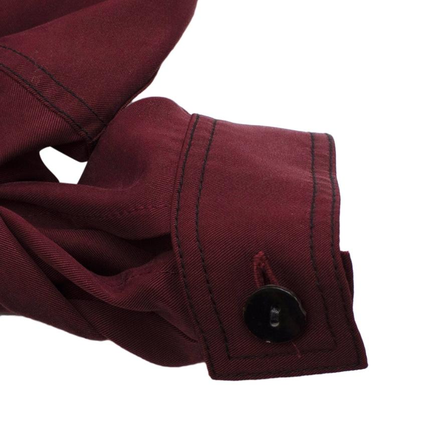 Albus Lumen Burgundy Sabrina Waist-tie Twill Shirtdress