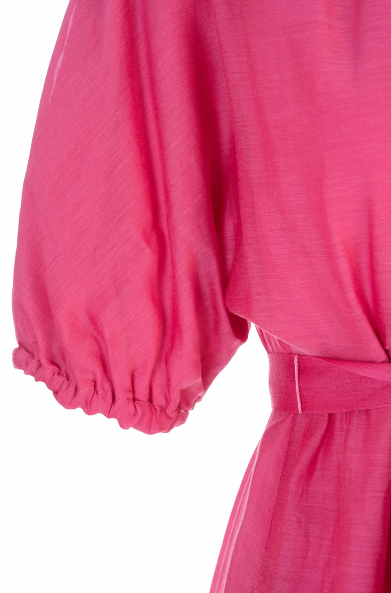 Max Mara Pink Fresia Belted Silk Blend Dress