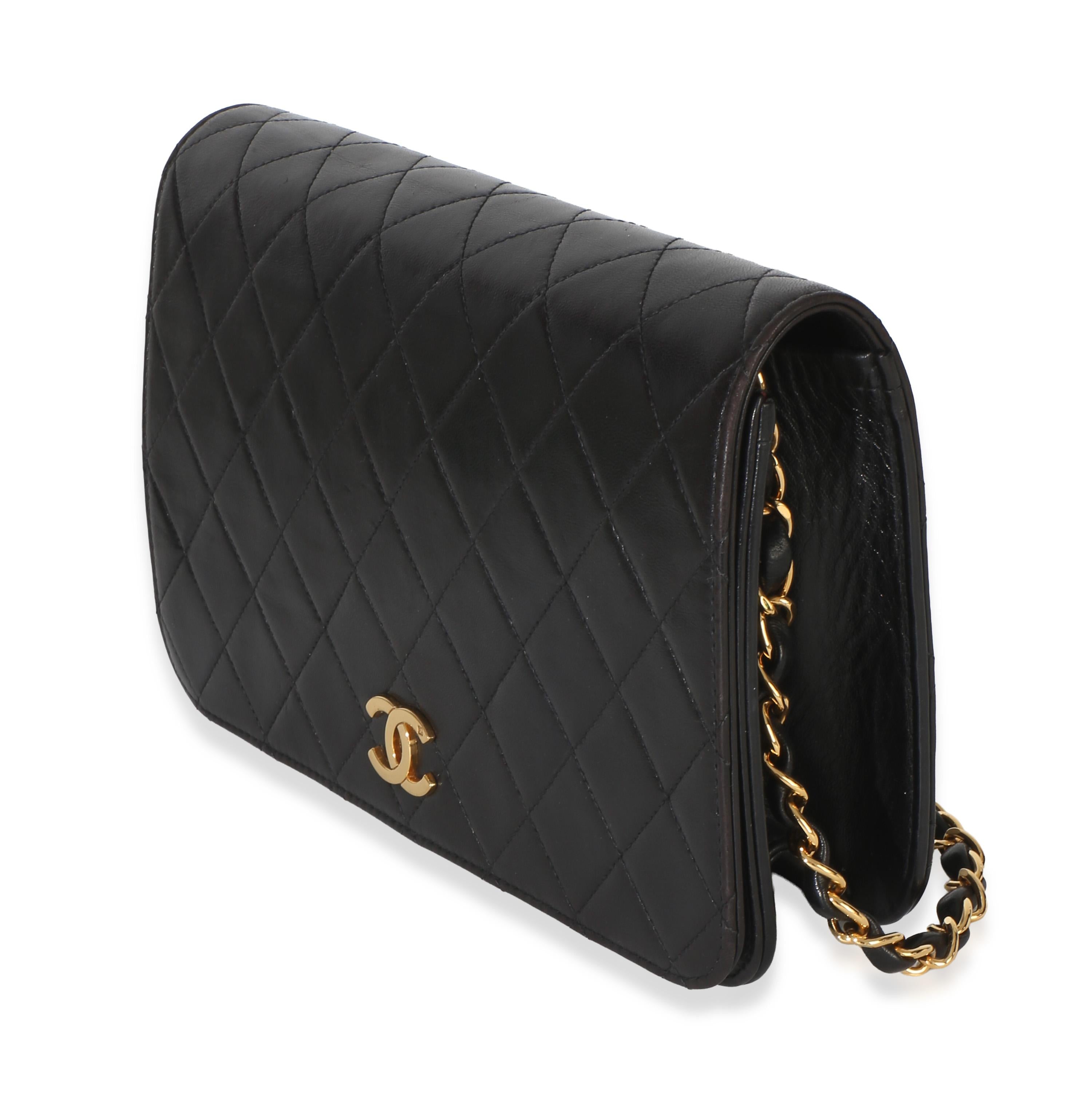Chanel  Vintage Black Quilted Lambskin Full Flap Bag