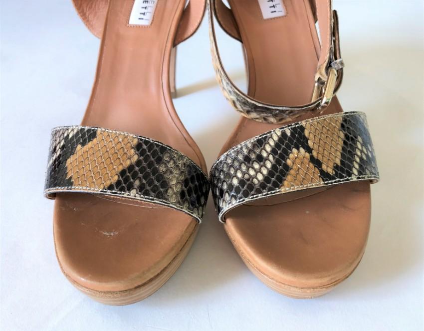 Fratelli Rossetti python-effect leather platform sandals