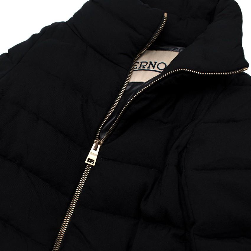 Herno Black Twill Padded Quilted Jacket