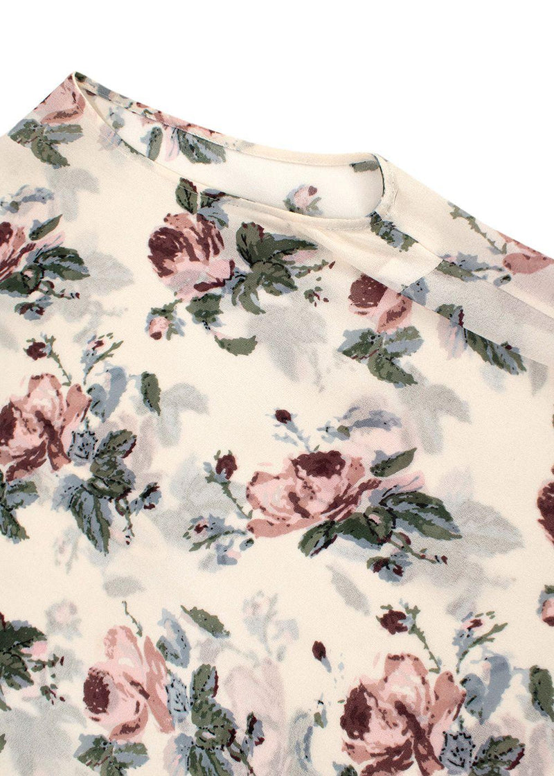 Saint Laurent Crepe Sleeveless Floral Top