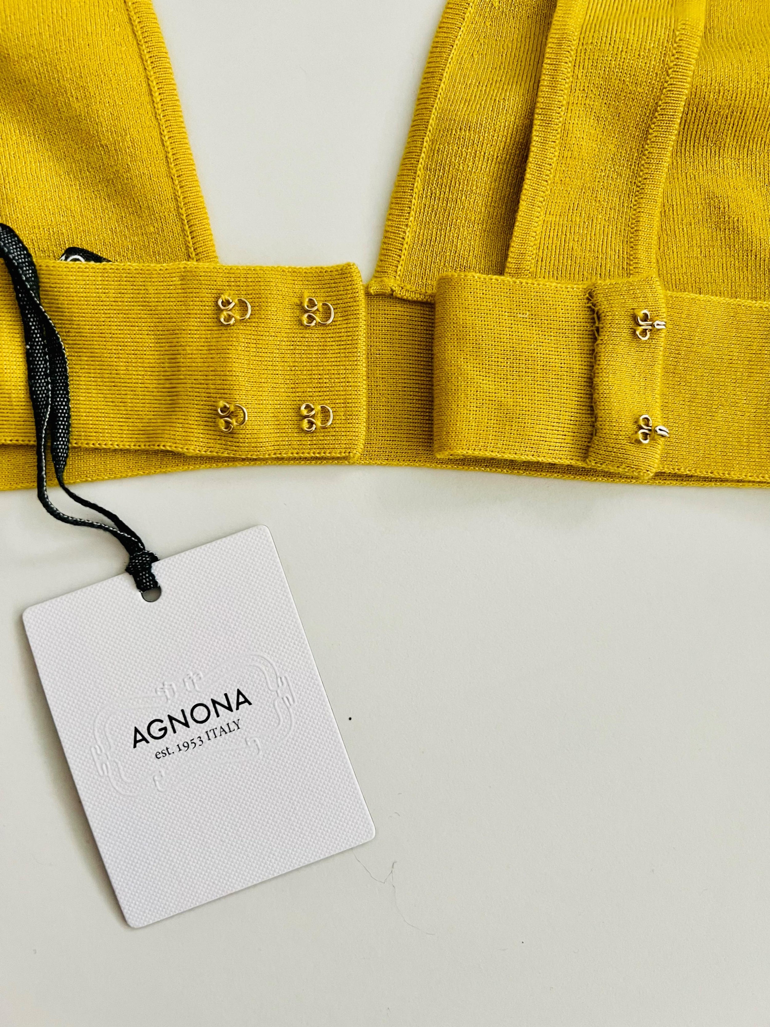 Yellow Cashmere Knit Triangle Bralette