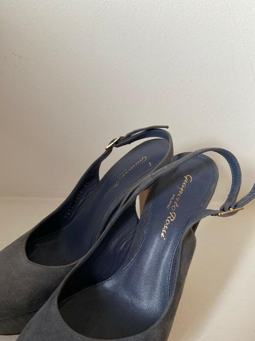 Gianvito Rossi Grey Suede Slingback Sandals