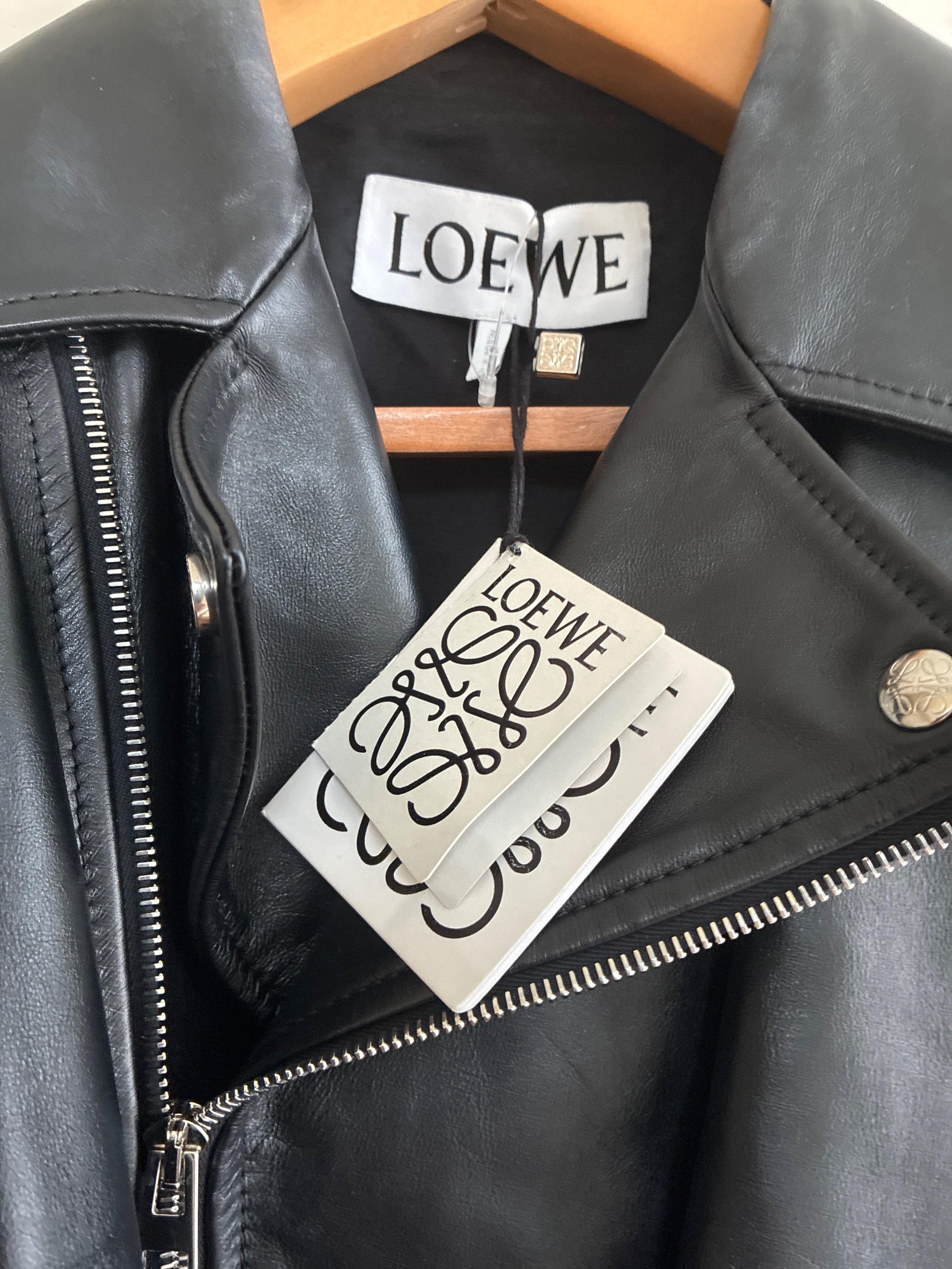 Black Trapeze Leather Biker Jacket