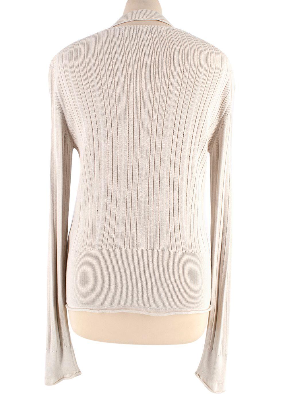 Proenza Schouler White Label Silk Blend Rib Knit Cardigan