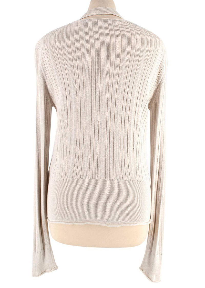 Proenza Schouler White Label Silk Blend Rib Knit Cardigan