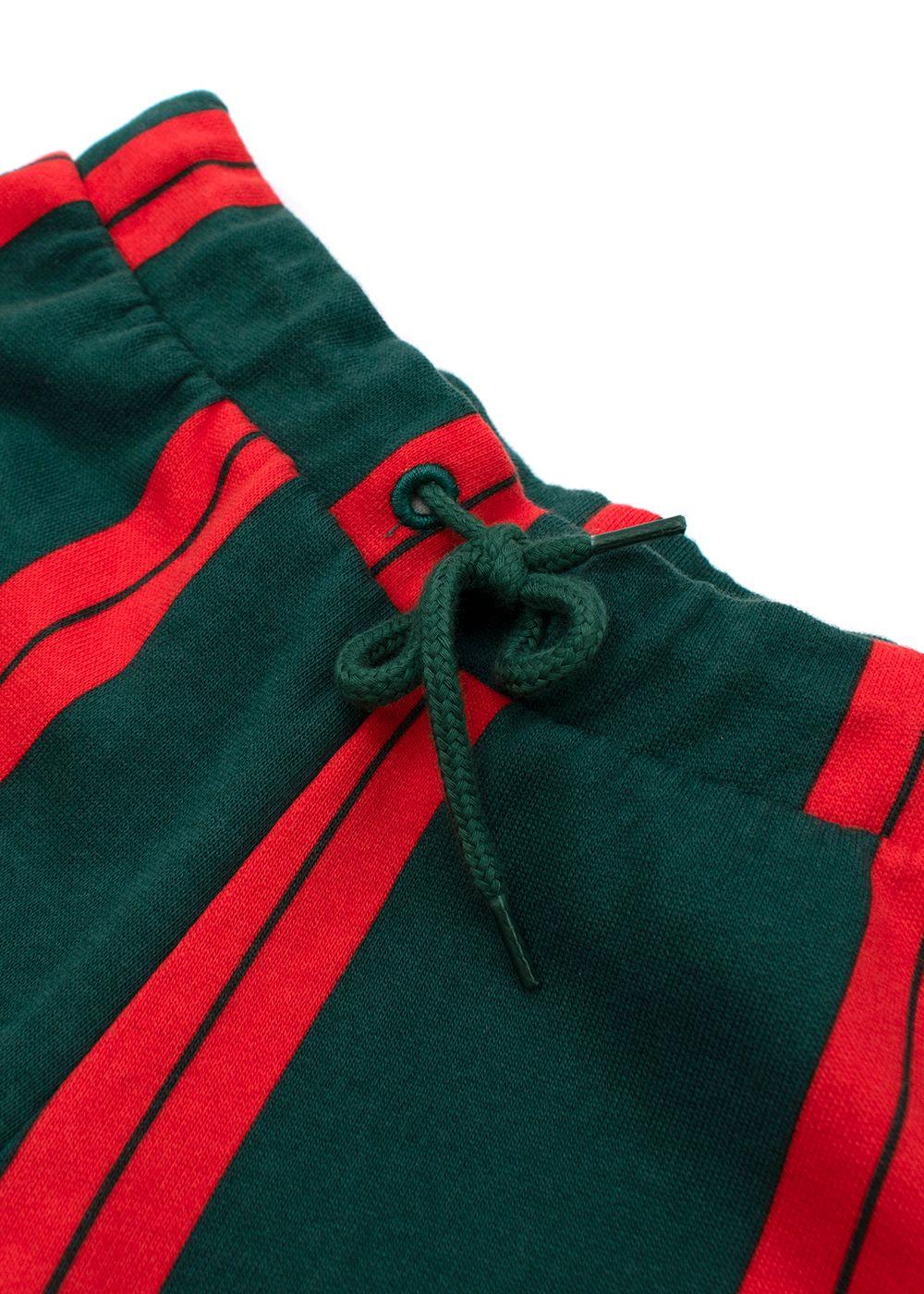 Kids 4-5Y Green & Red Striped Joggers