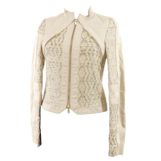 Gucci Beige & Gold Leather Jacket