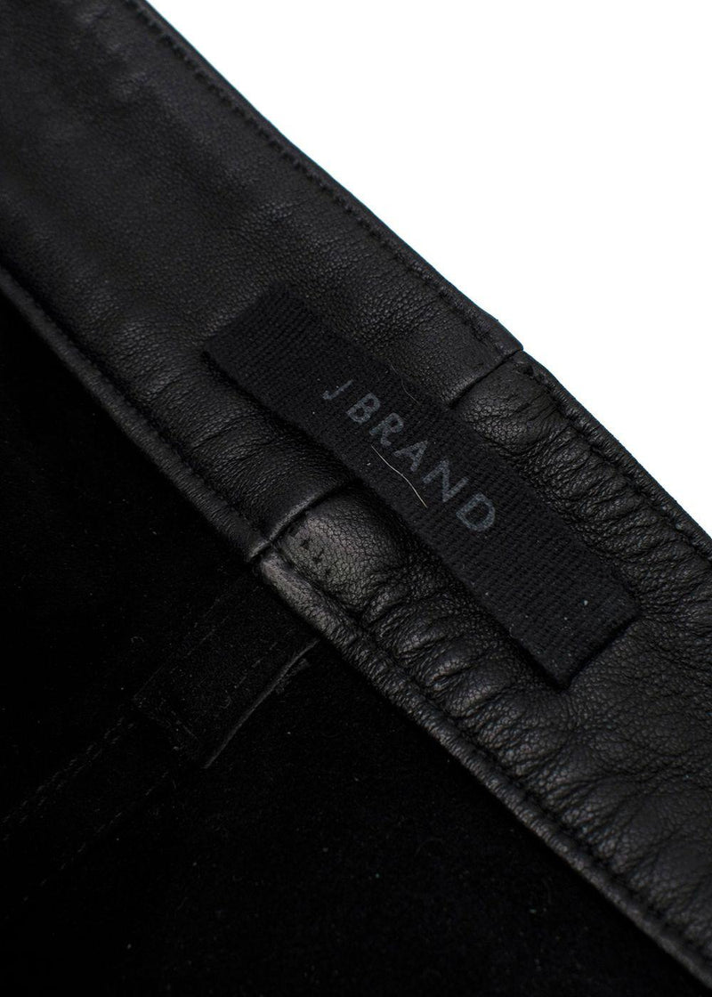 black cropped leather trousers