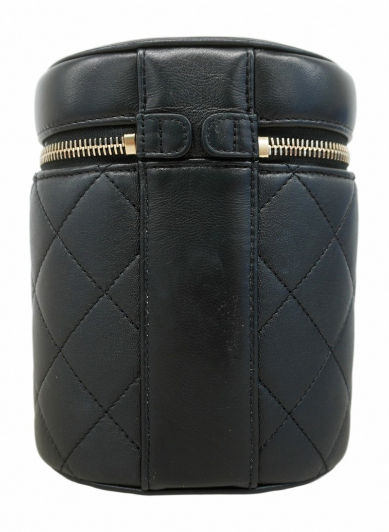 Chanel Black Lambskin Vanity Chain Shoulder Bag with Gold CC Logo detail
