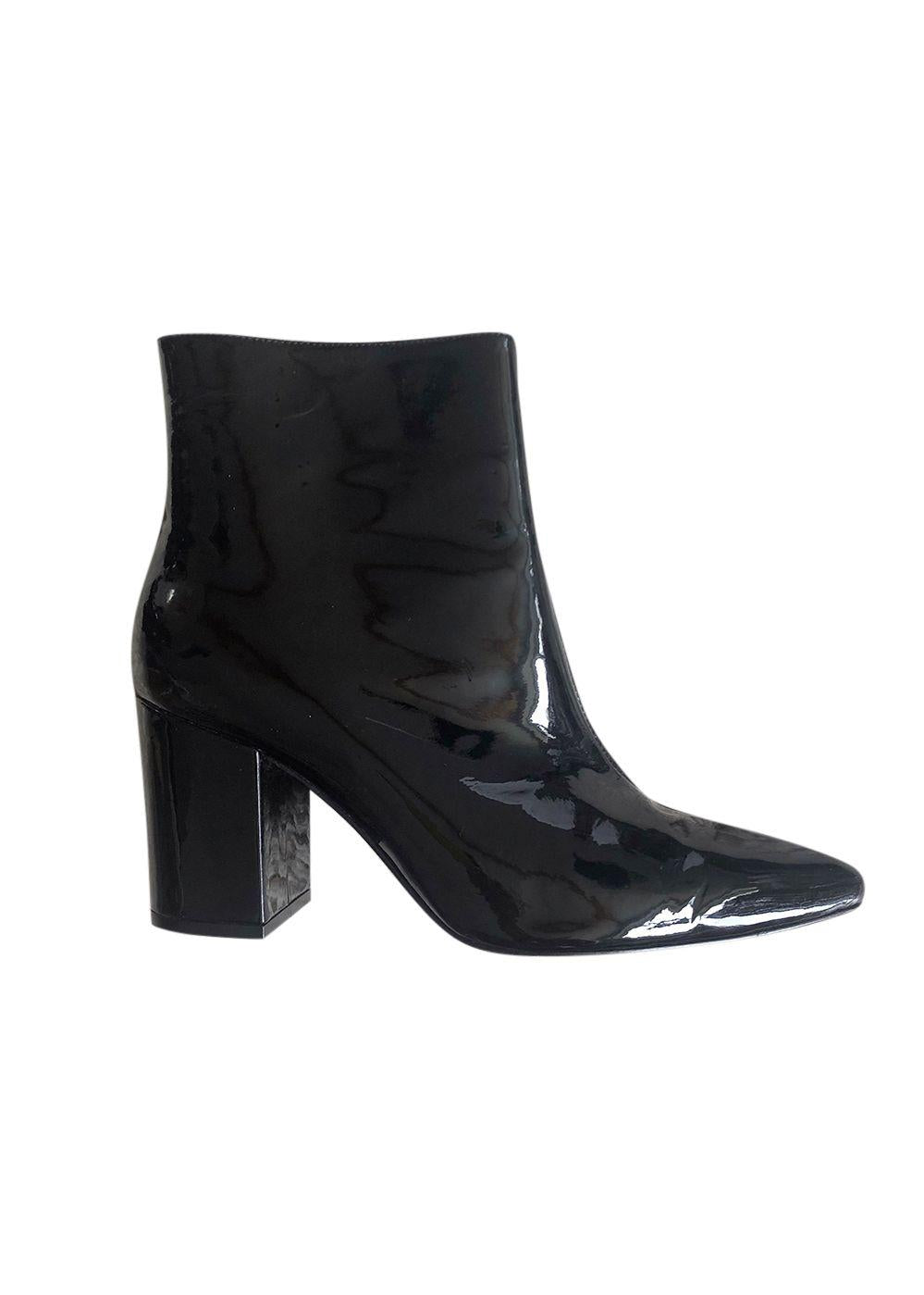 Black Patent Ankle Boots
