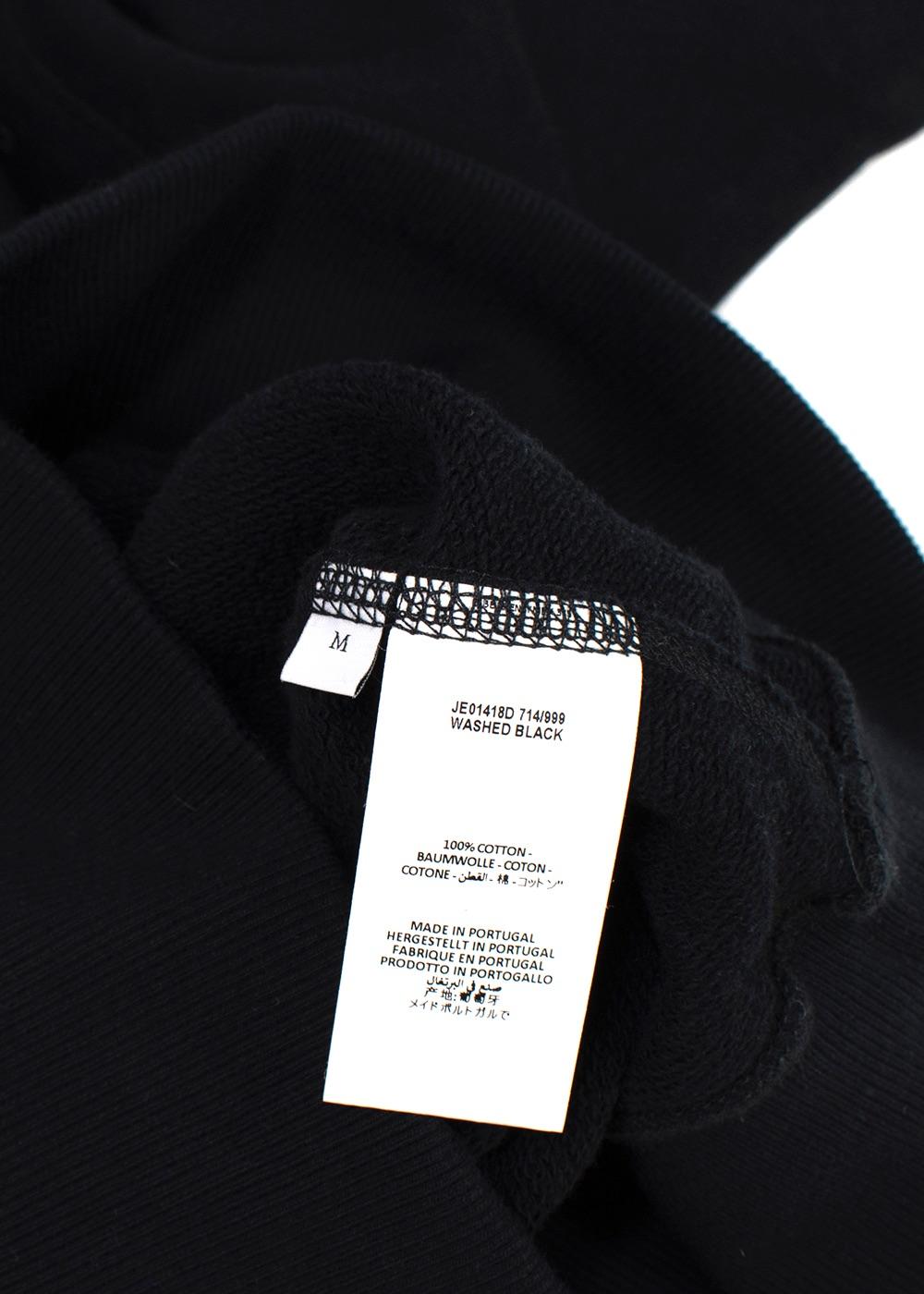 Washed Black Embroidered Cotton Sweatshirt