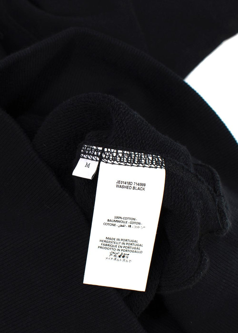 Washed Black Embroidered Cotton Sweatshirt