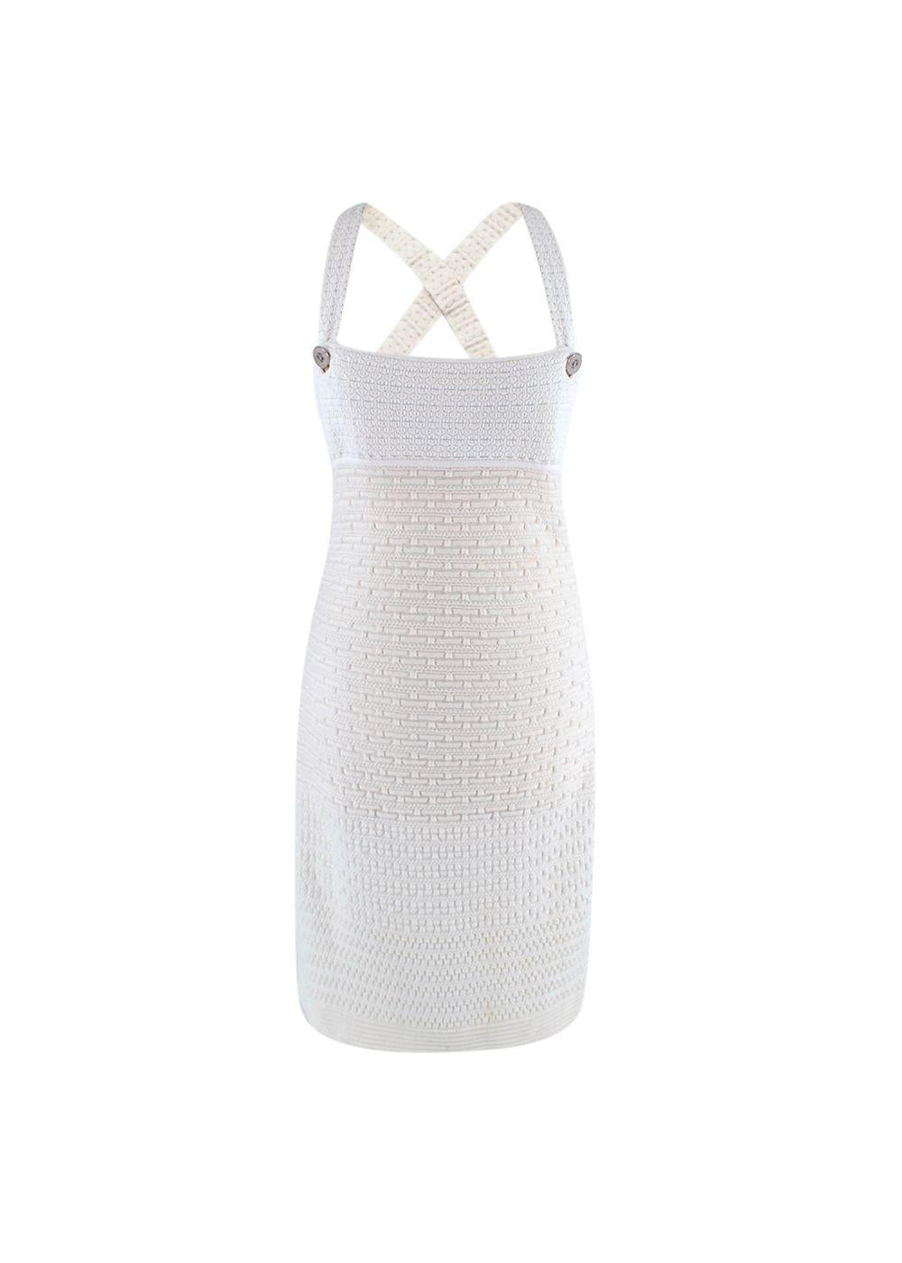 White Sleeveless Knitted Dress
