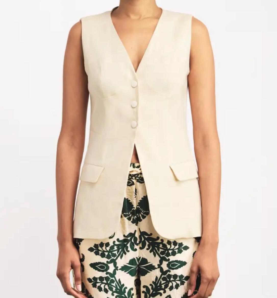 Sandro Linen Sleeveless Jacket