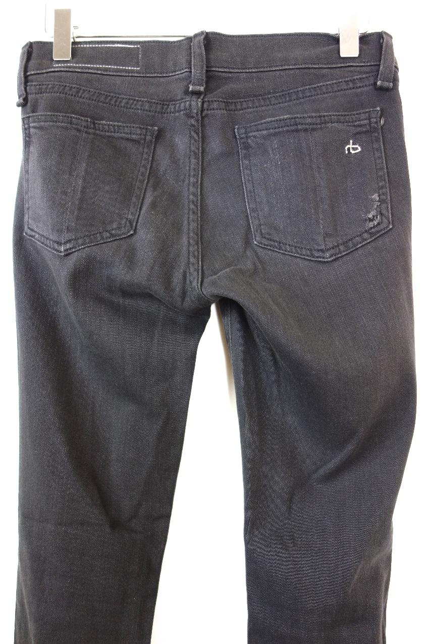 Rag and Bone Skinny Jeans in black with holes