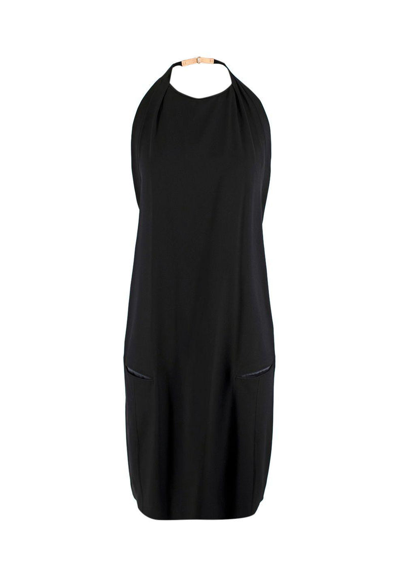 Celine Black Halterneck Open-back Dress