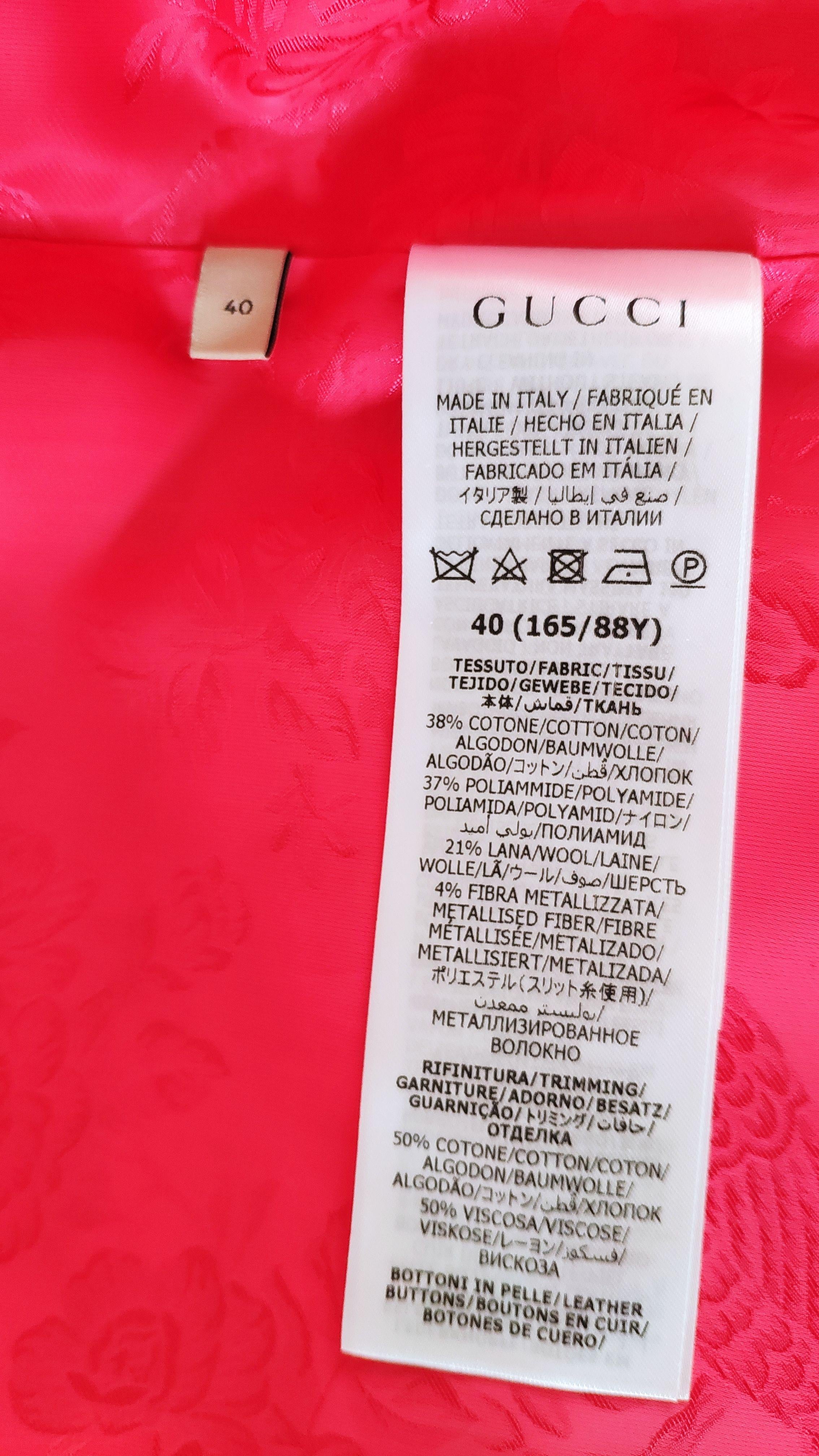 Gucci Pink Tweed Longline Jacket