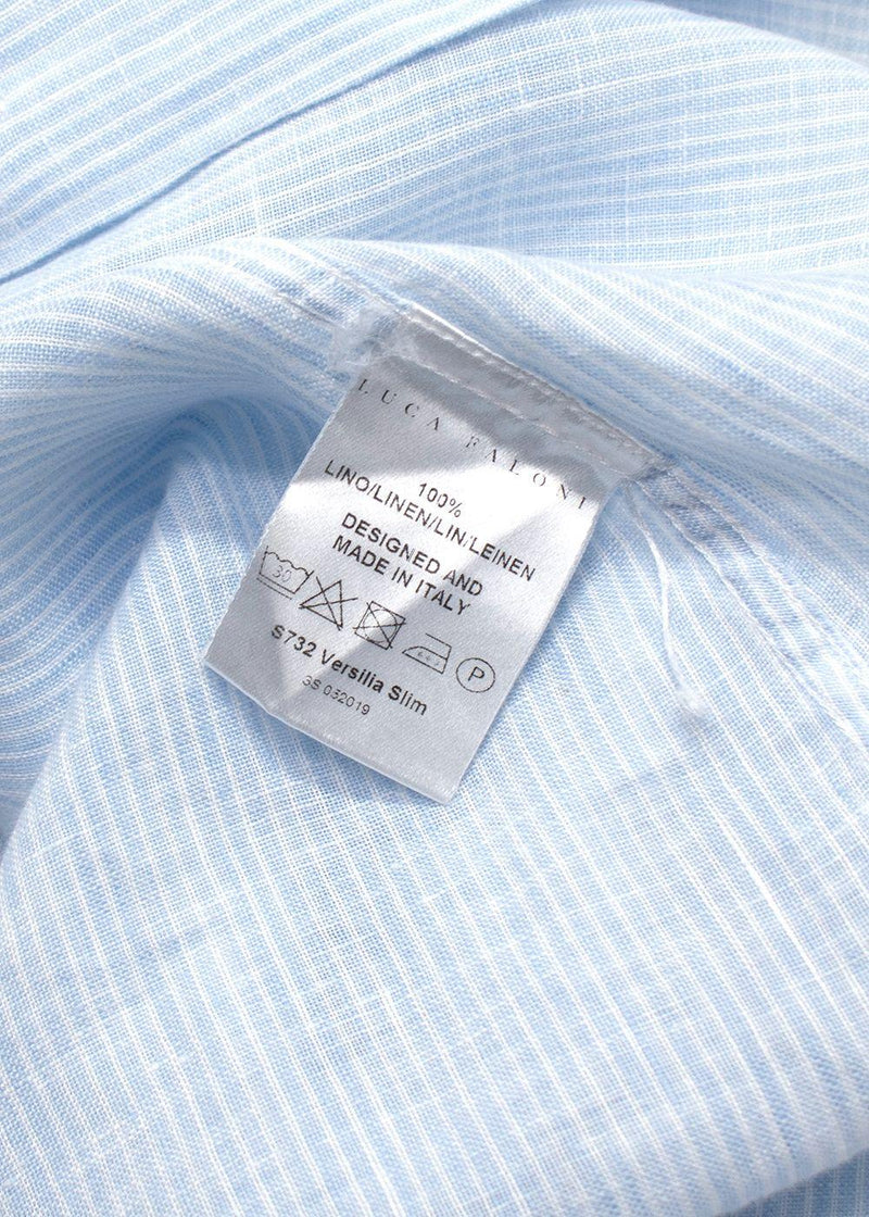 Luca Faloni Blue Fine Stripe Shirt