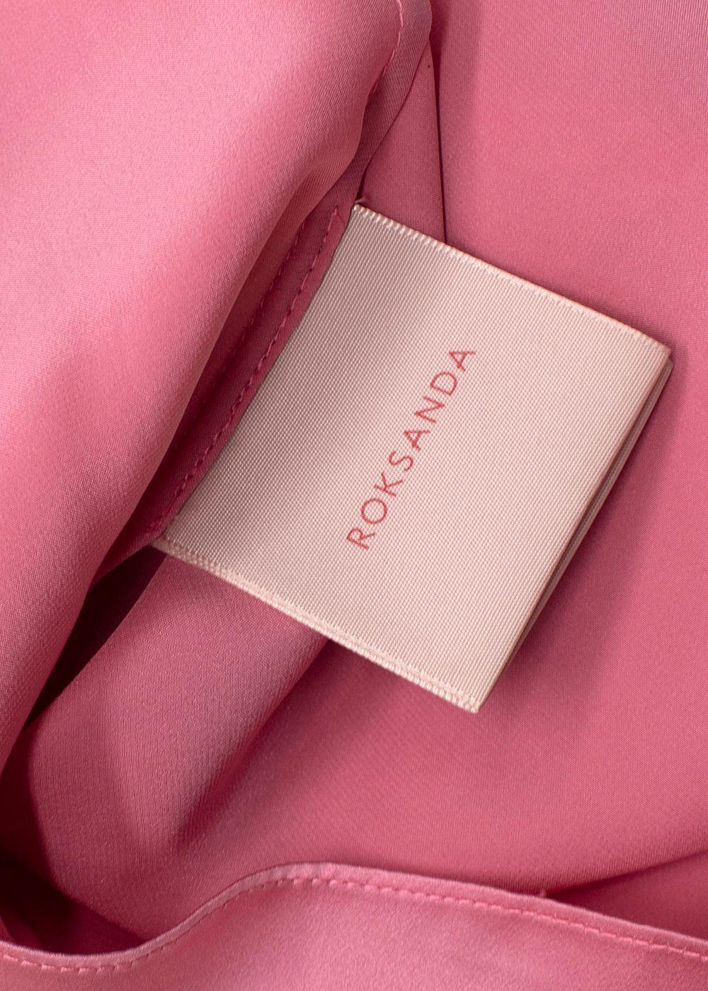 Roksanda Pink Sleeveless Silk Blouse with Neck Tie