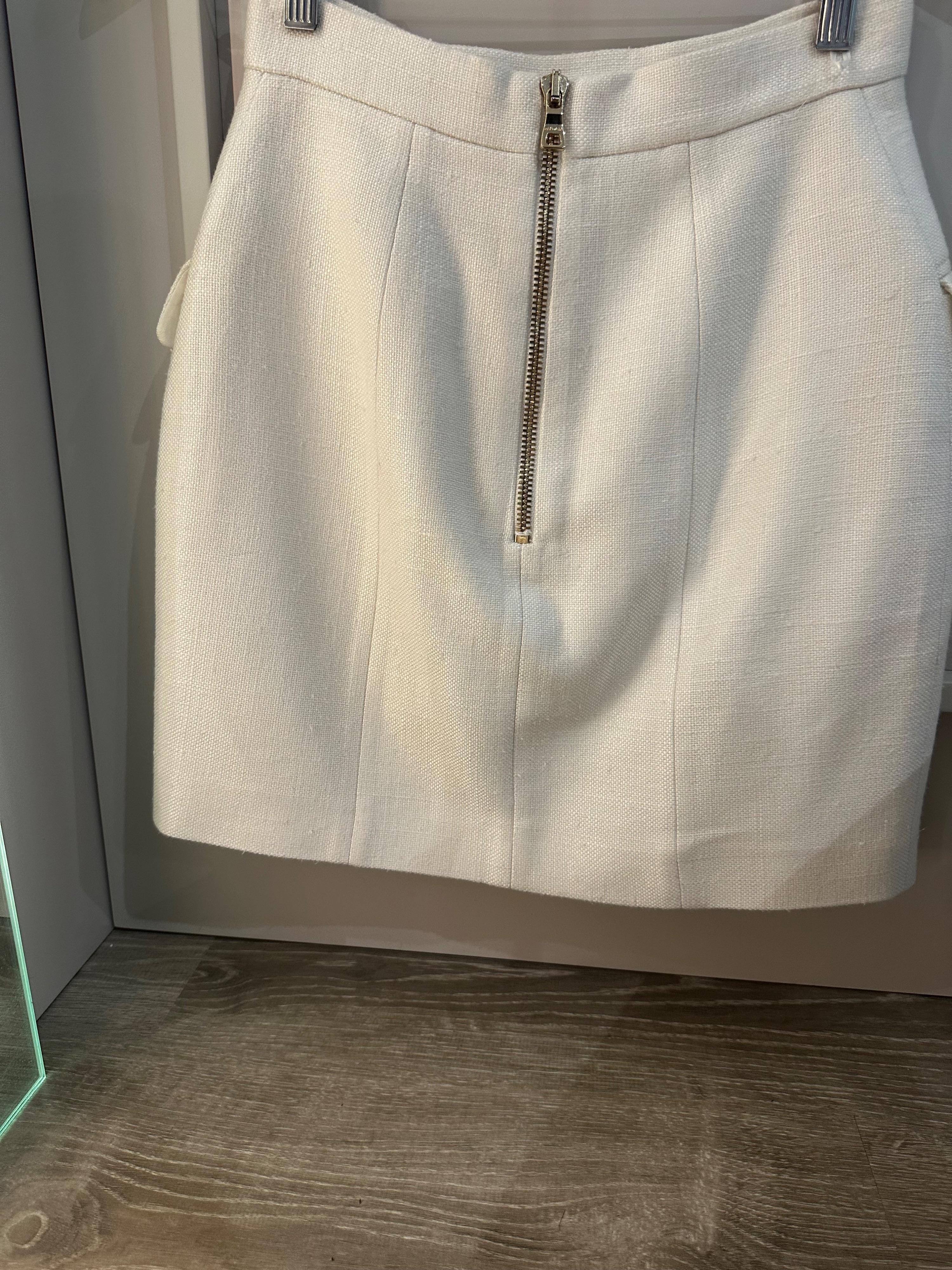 High-Waist Grain De Poudre Mini Skirt