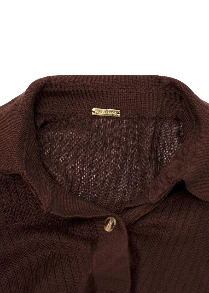 Dodo Bar Or Chocolate Brown Paya Ribbed Silk Shirt