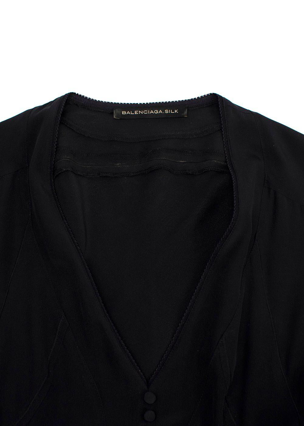 Balenciaga Silk Black Button Blouse