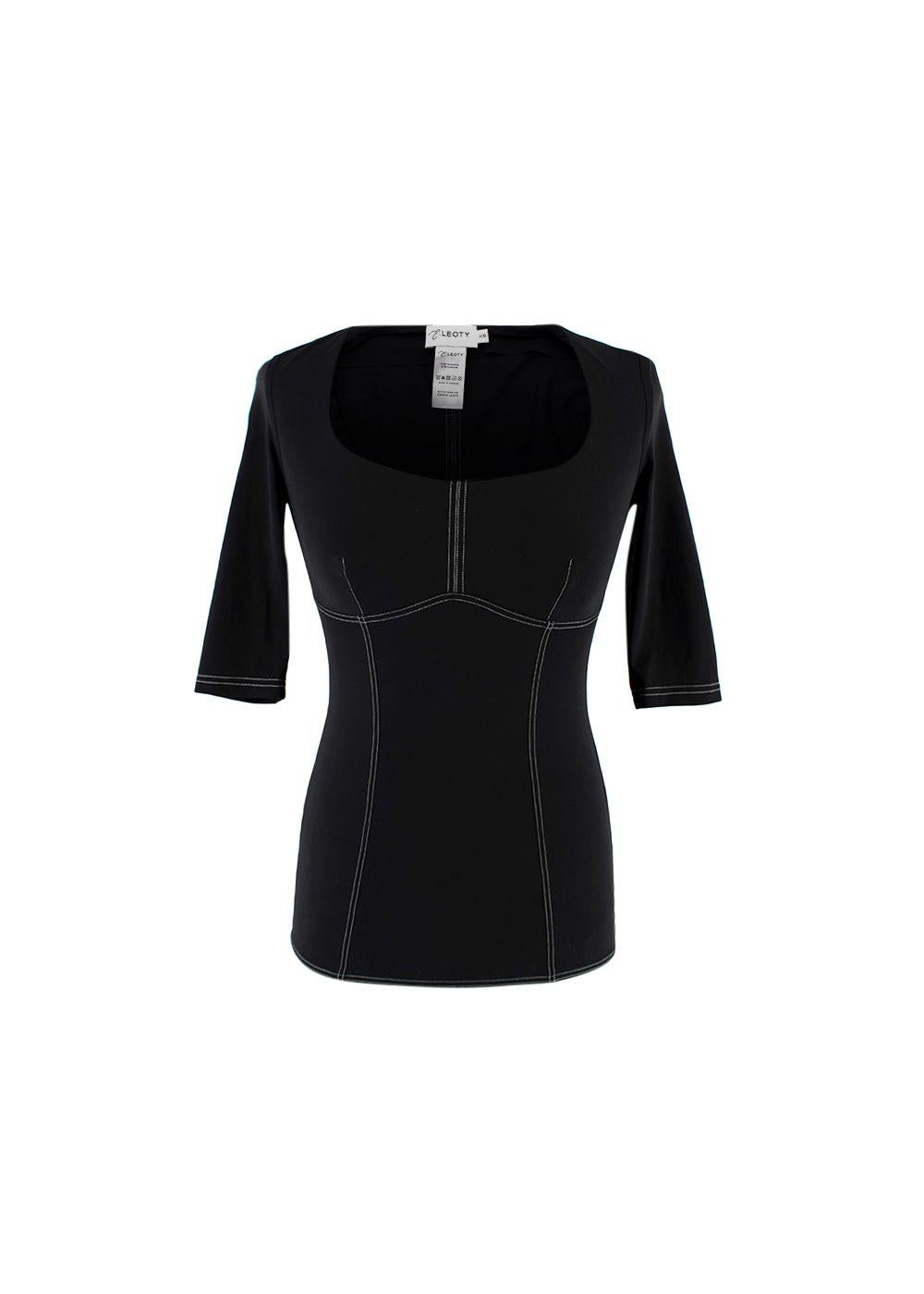 Black Panelled Stretch Top