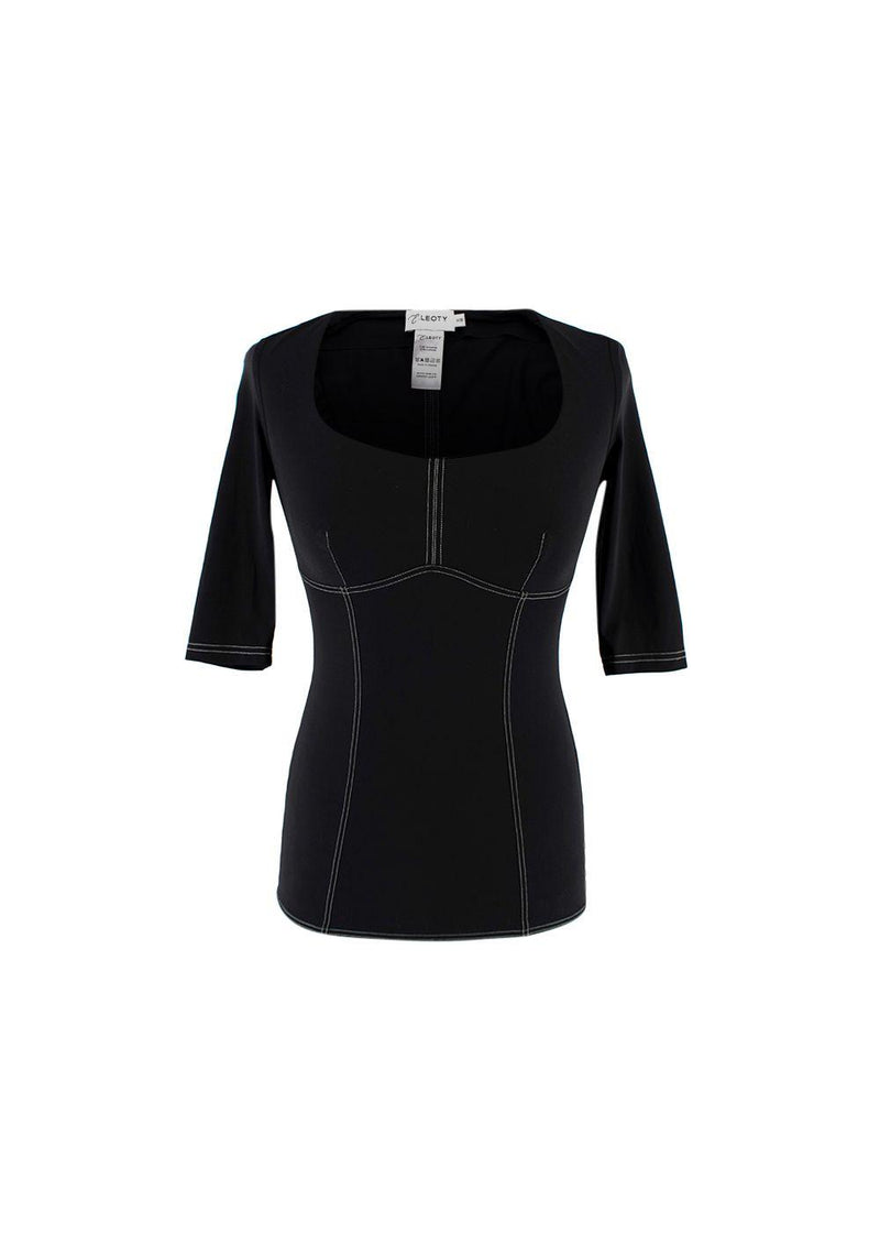 Black Panelled Stretch Top