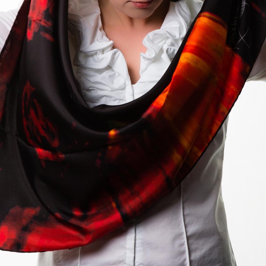 Rosemary Goodenough Mad Red Flowers IX Silk Scarf