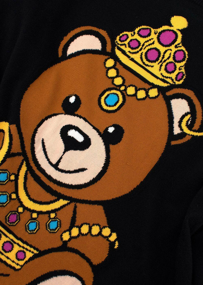 Moschino Couture Black Bear Long Knit Dress