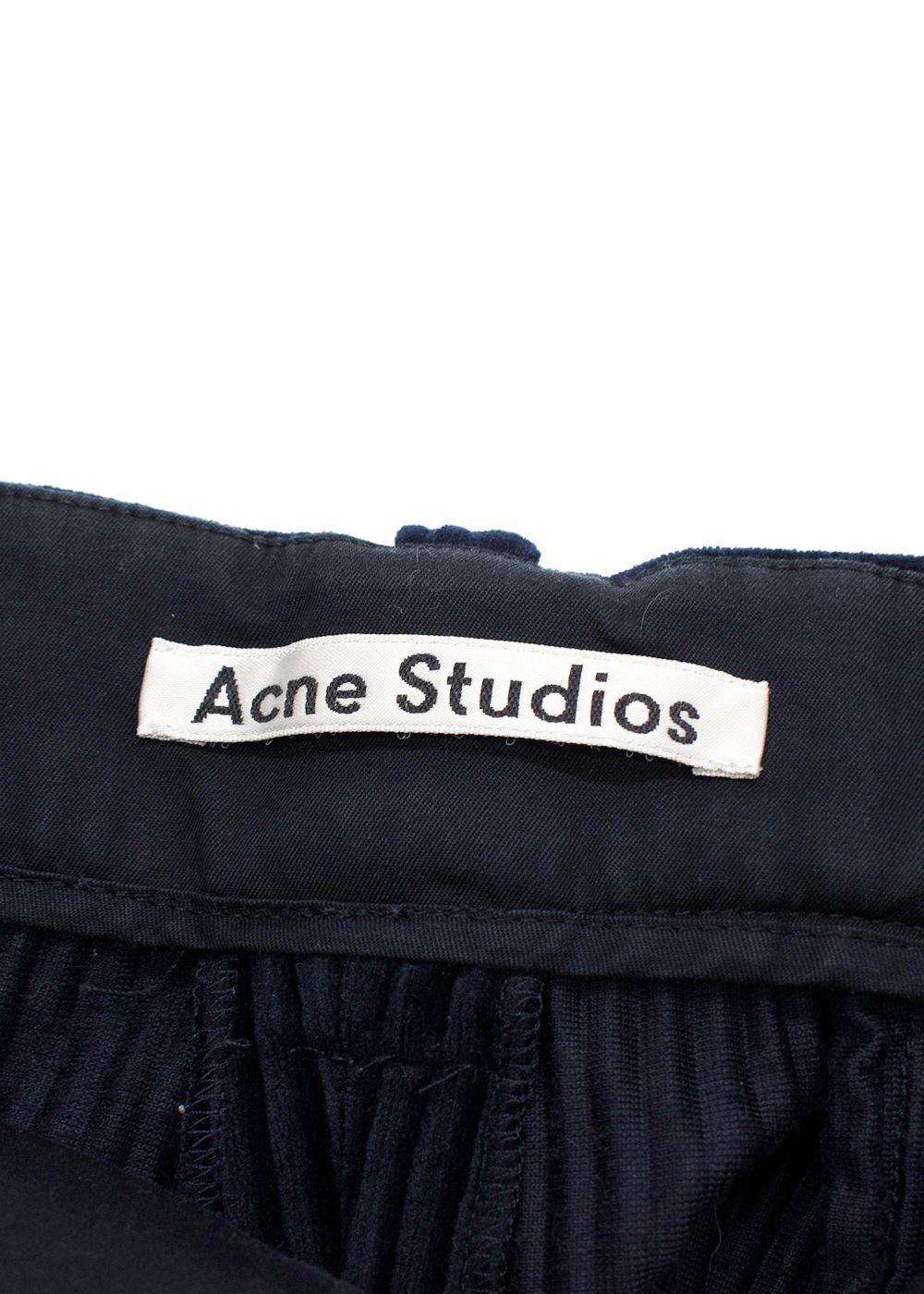 Acne Studios Navy Straight Leg Corduroy Trousers