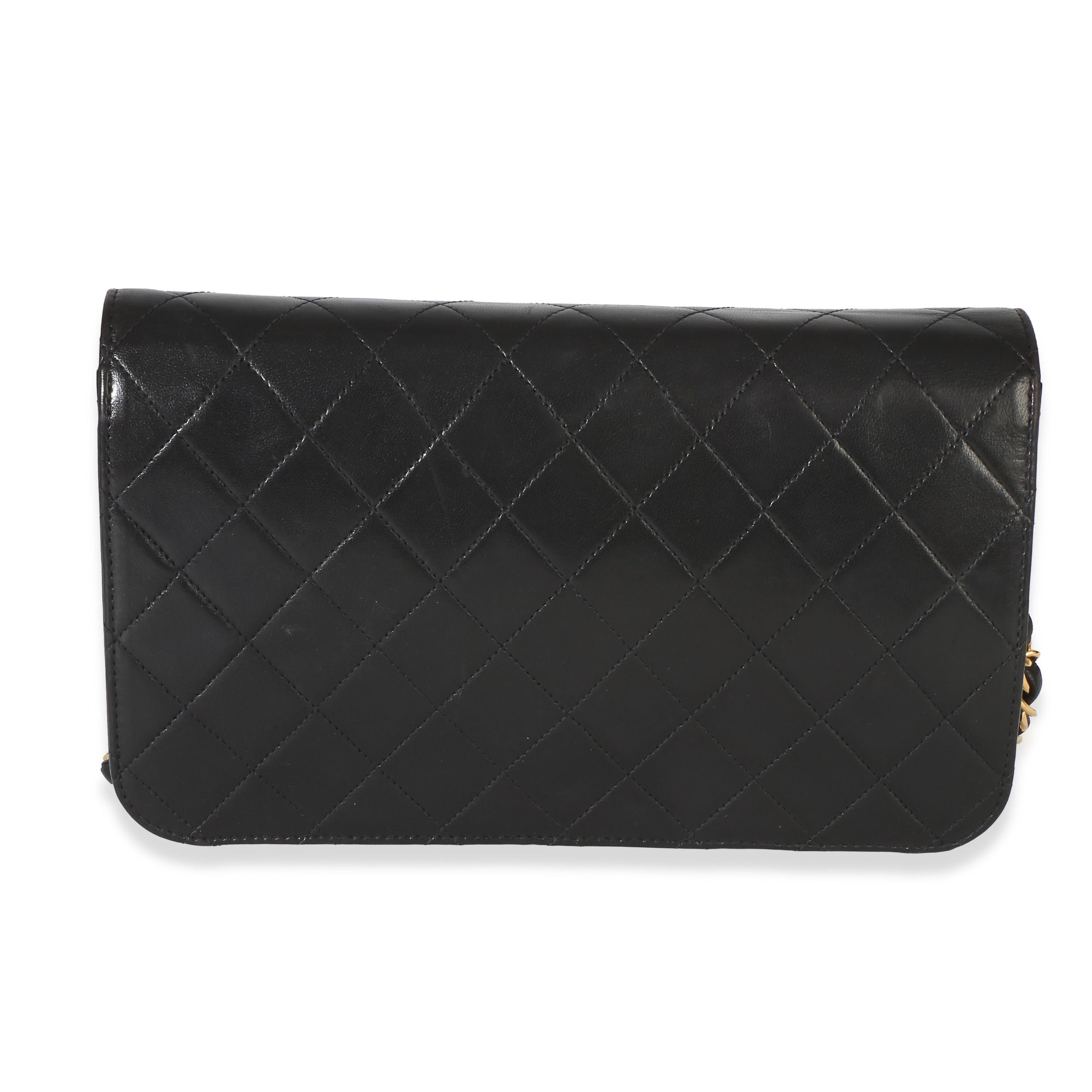 Chanel  Vintage Black Quilted Lambskin Full Flap Bag