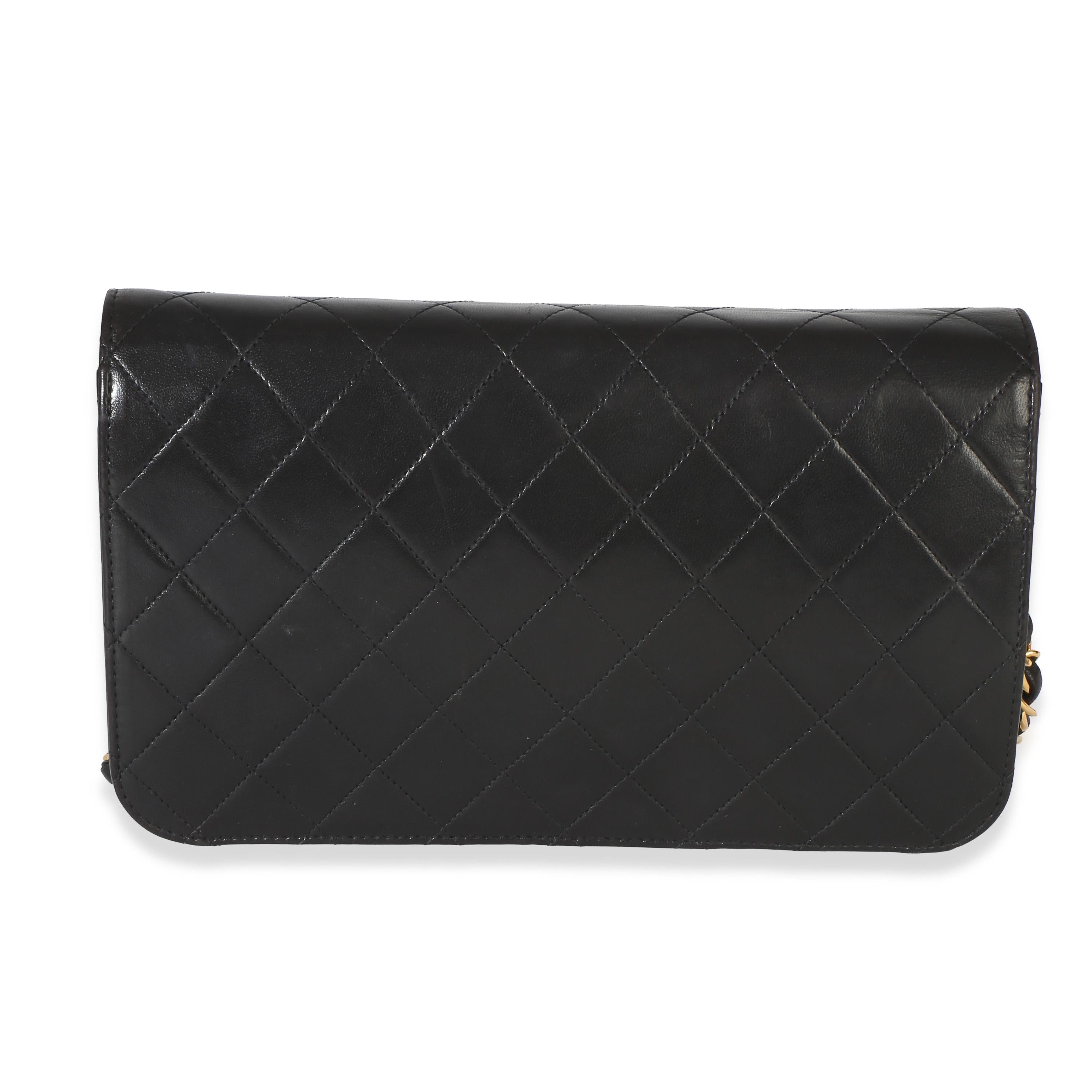 Chanel  Vintage Black Quilted Lambskin Full Flap Bag