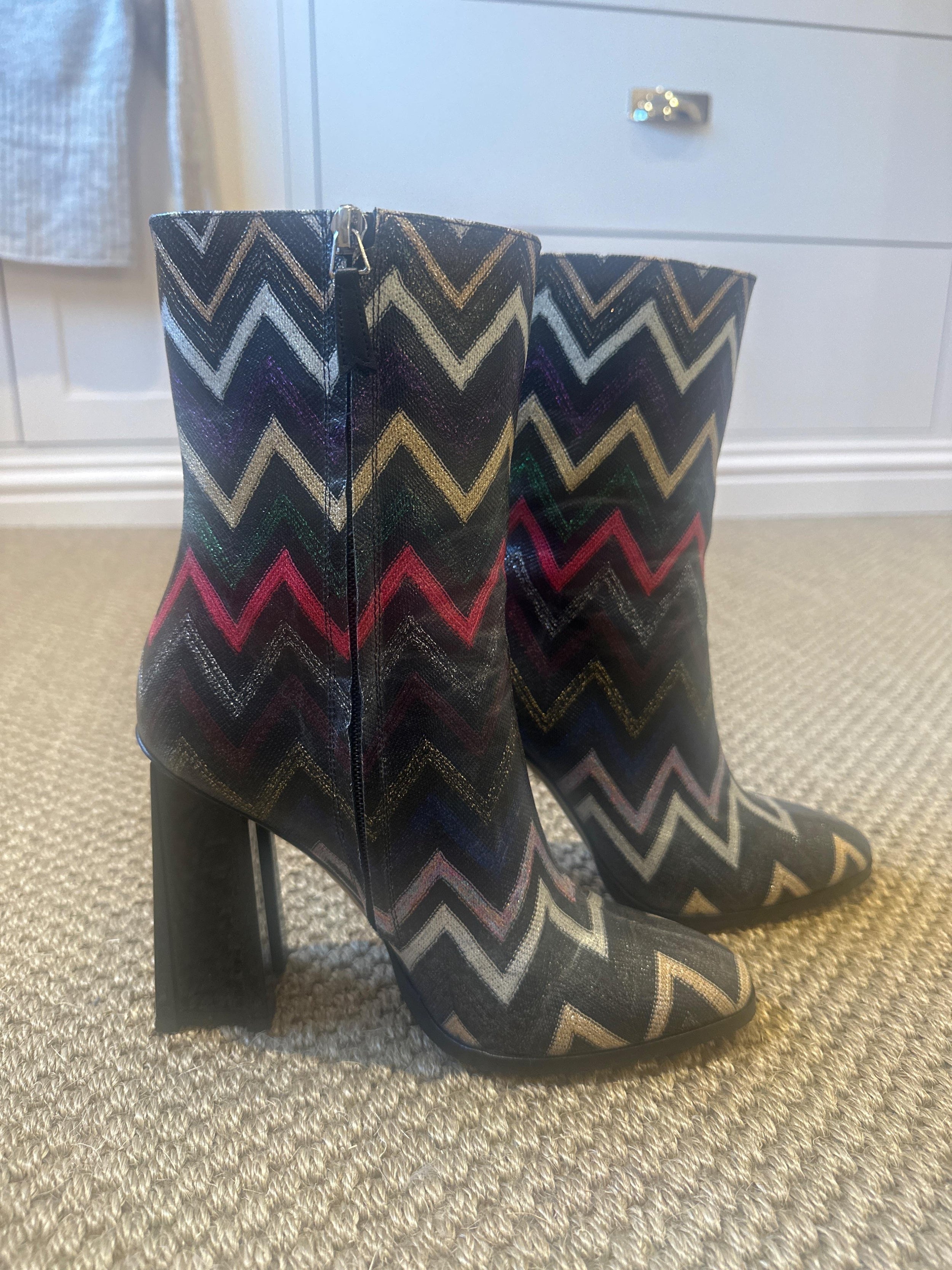 Missoni Multicoloured Zig Zag Ankle Boots