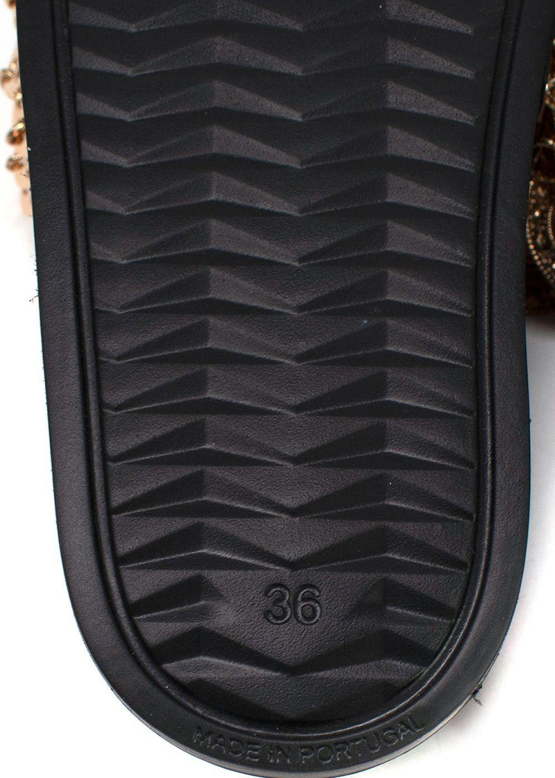 Paco Rabanne Tresor embellished leather slides