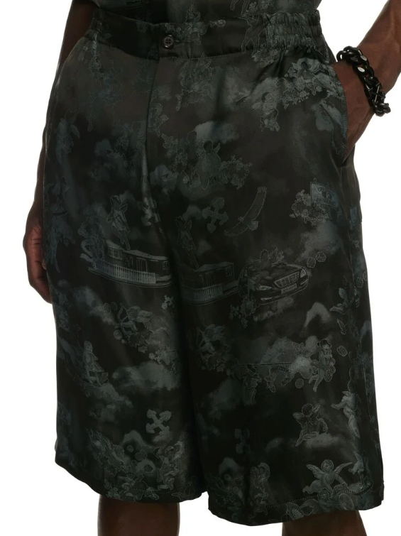 Off White Fresco Visc Jacq Bowling Shorts