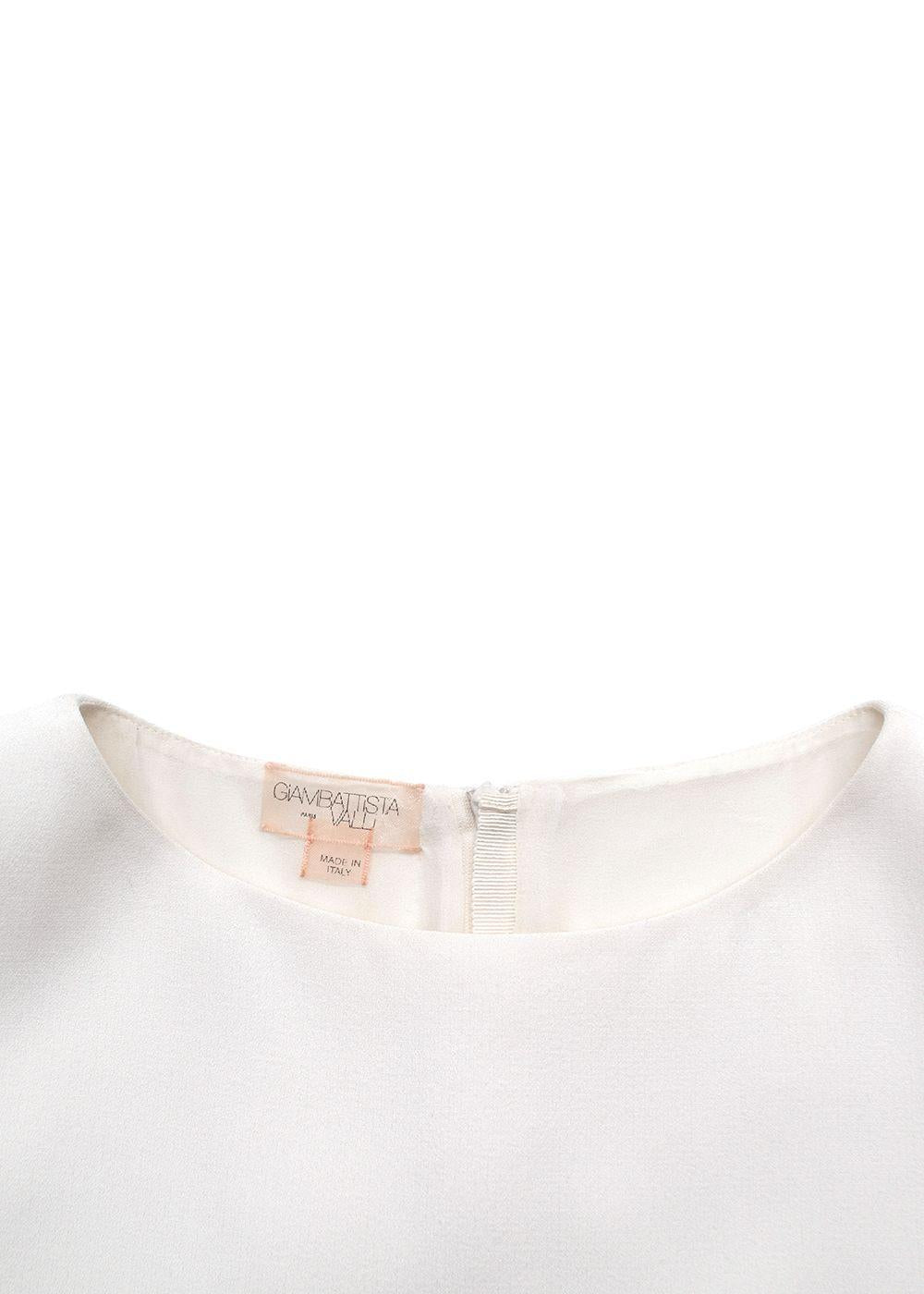 Giambattista Valli White Viscose Top with Cap Sleeves