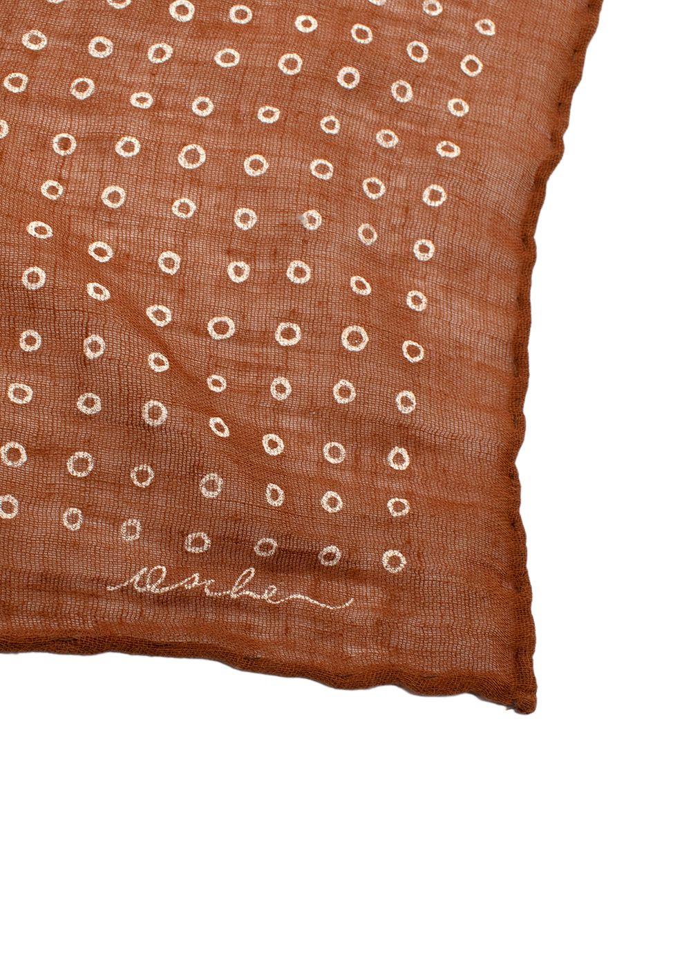 Bespoke Brown Cotton Dotted Pocket Square